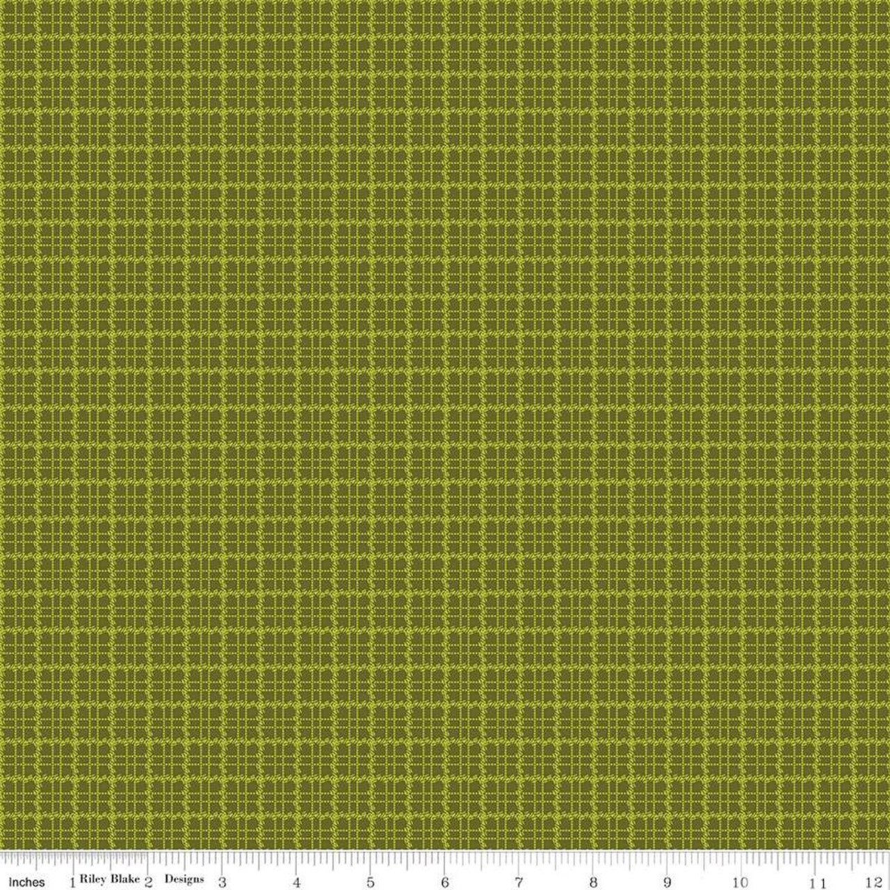 Fabric Riley Blake Green Plaid Stitcher's Flannel by the Quarter Yard F15553-GREEN